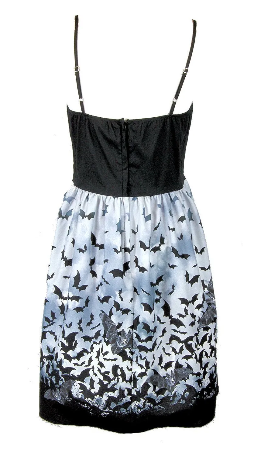 Dress Women's Black Bats Casual Short Summer Party Dress Sleeveless Gothic