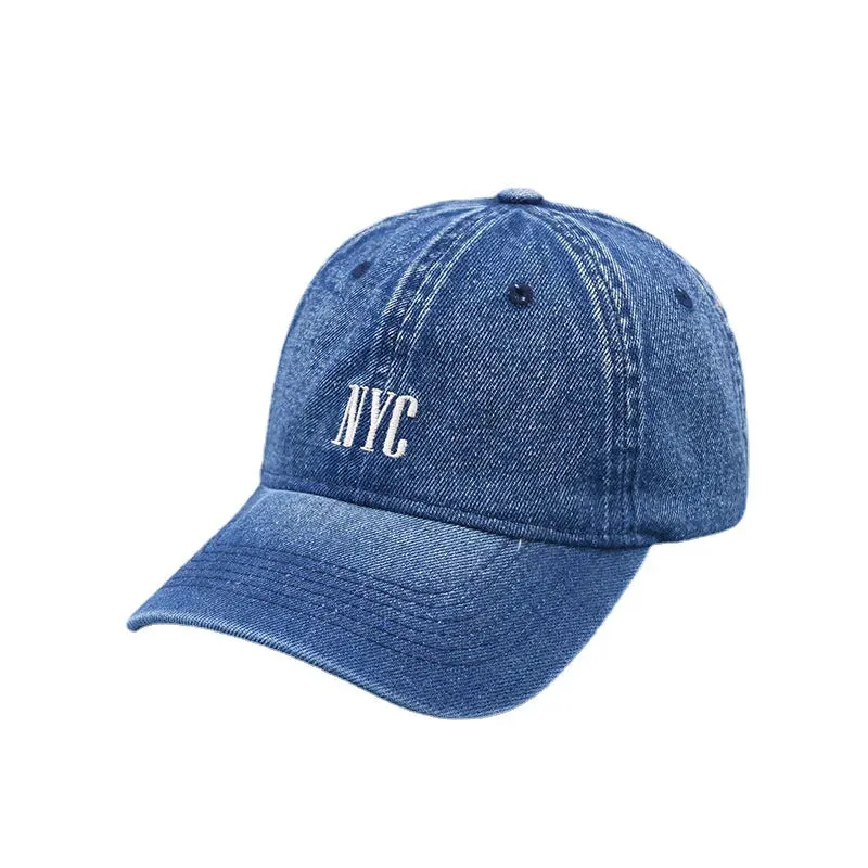 Embroidered Washed Cotton Dad Cap - Retro Embroidered Jean Baseball Cap