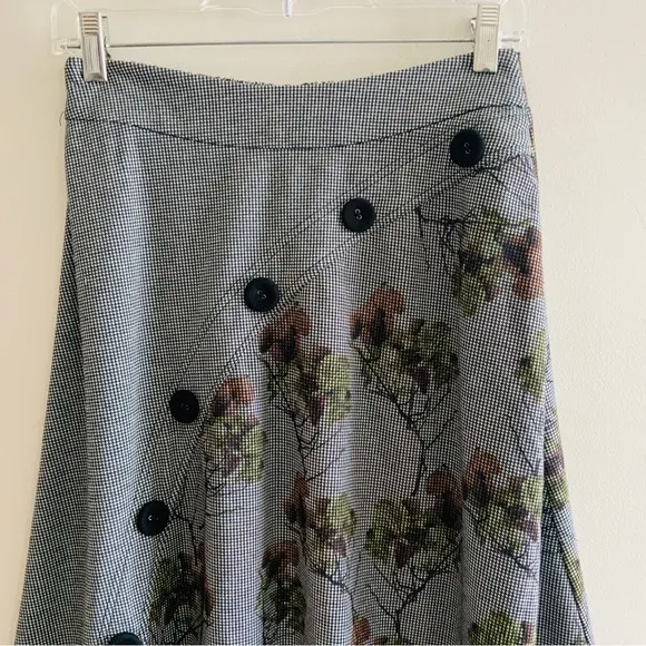 Eva Franco Gwyn Skirt Herringbone Tea Flower Size 0 NWT