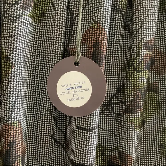 Eva Franco Gwyn Skirt Herringbone Tea Flower Size 0 NWT
