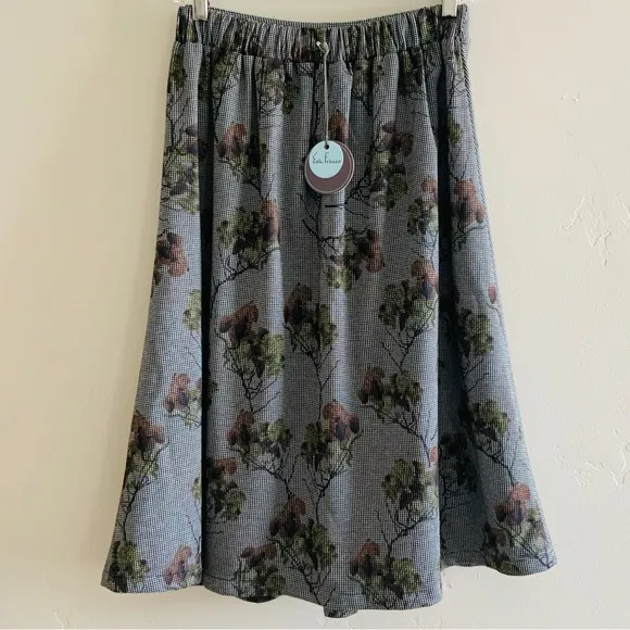 Eva Franco Gwyn Skirt Herringbone Tea Flower Size 0 NWT