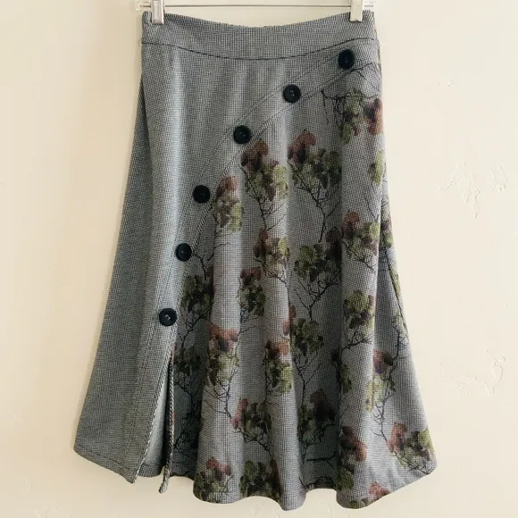 Eva Franco Gwyn Skirt Herringbone Tea Flower Size 0 NWT