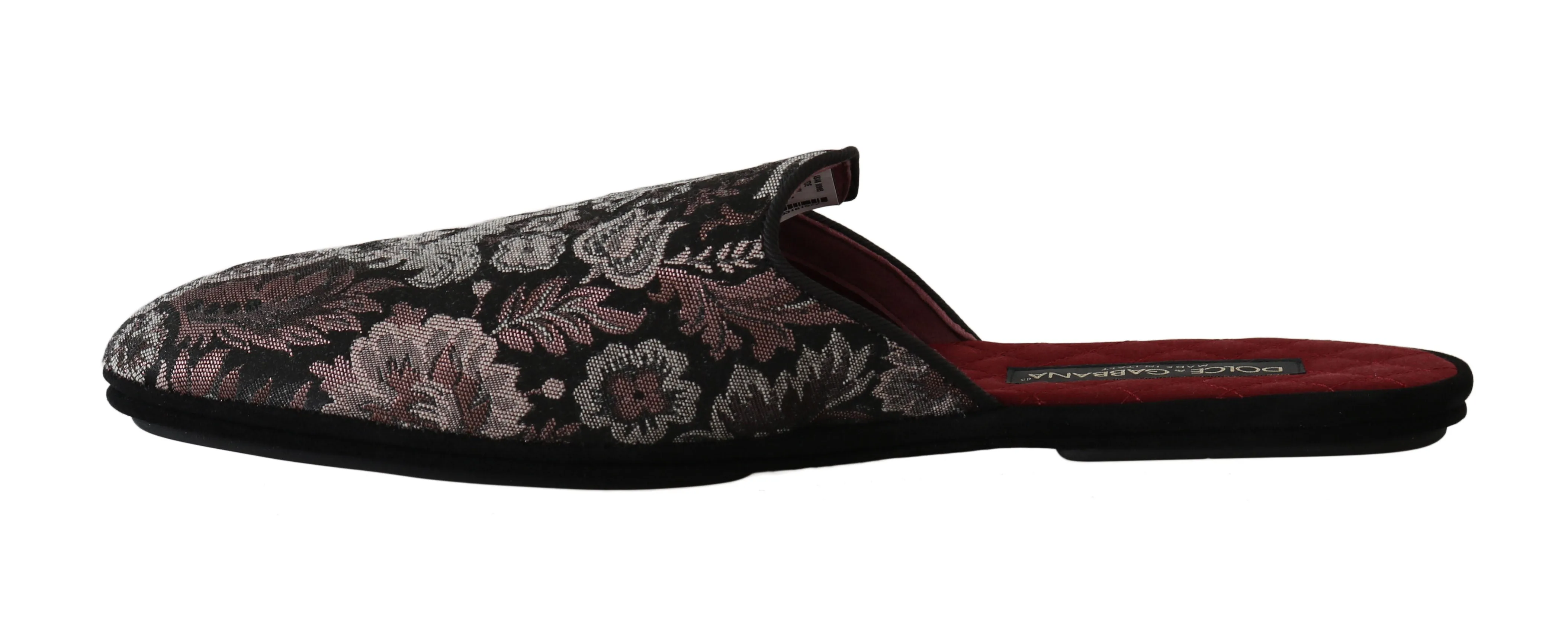 Floral Jacquard Suede Slides Slippers