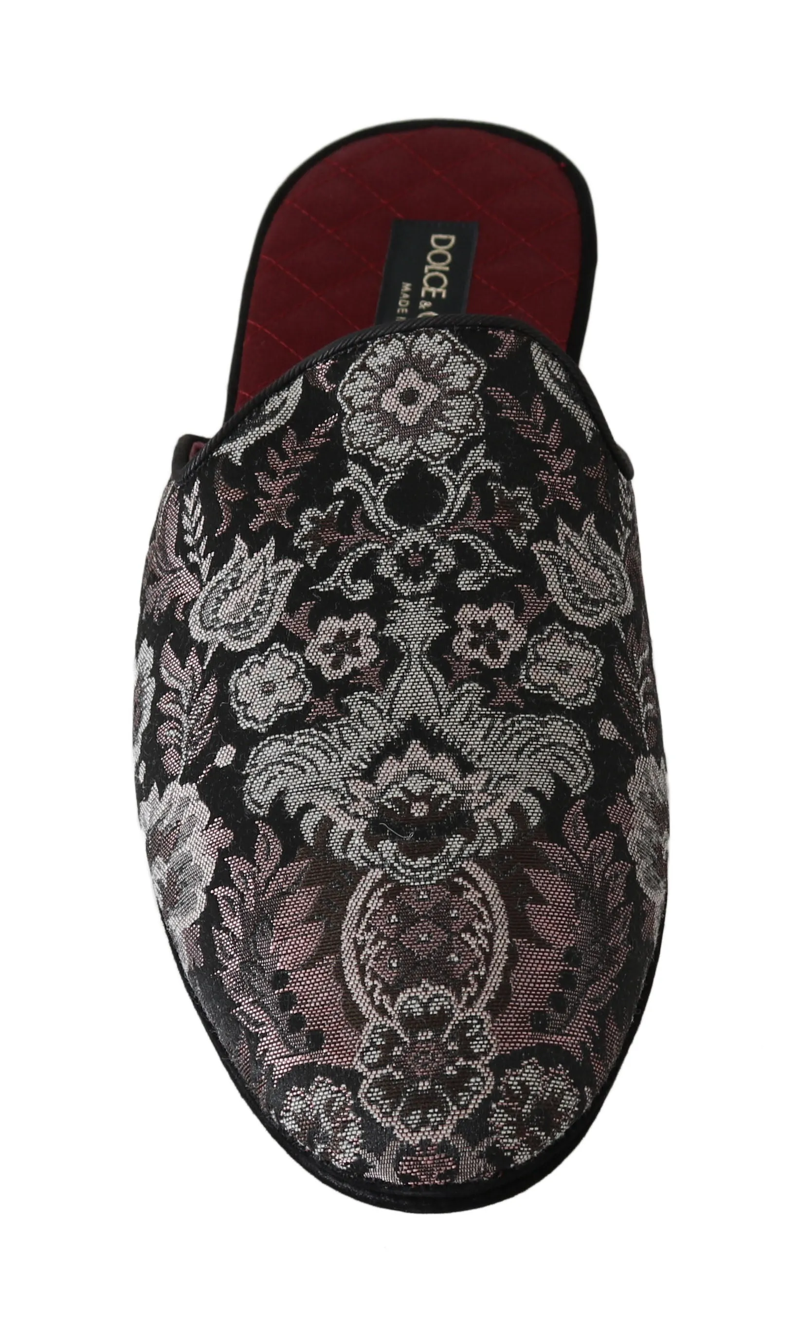Floral Jacquard Suede Slides Slippers