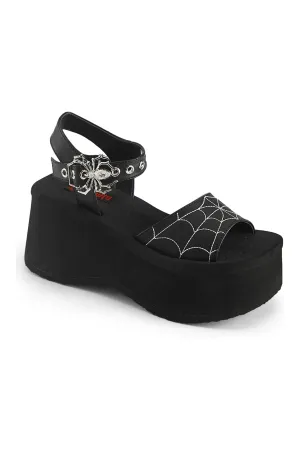 FUNN-10 Black Vegan Leather Sandal