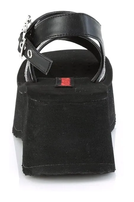 FUNN-10 Black Vegan Leather Sandal
