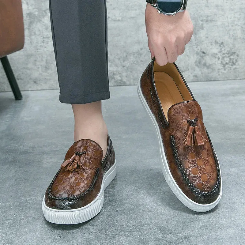 Gerald – Men’s Retro Leather Loafers with Tassels