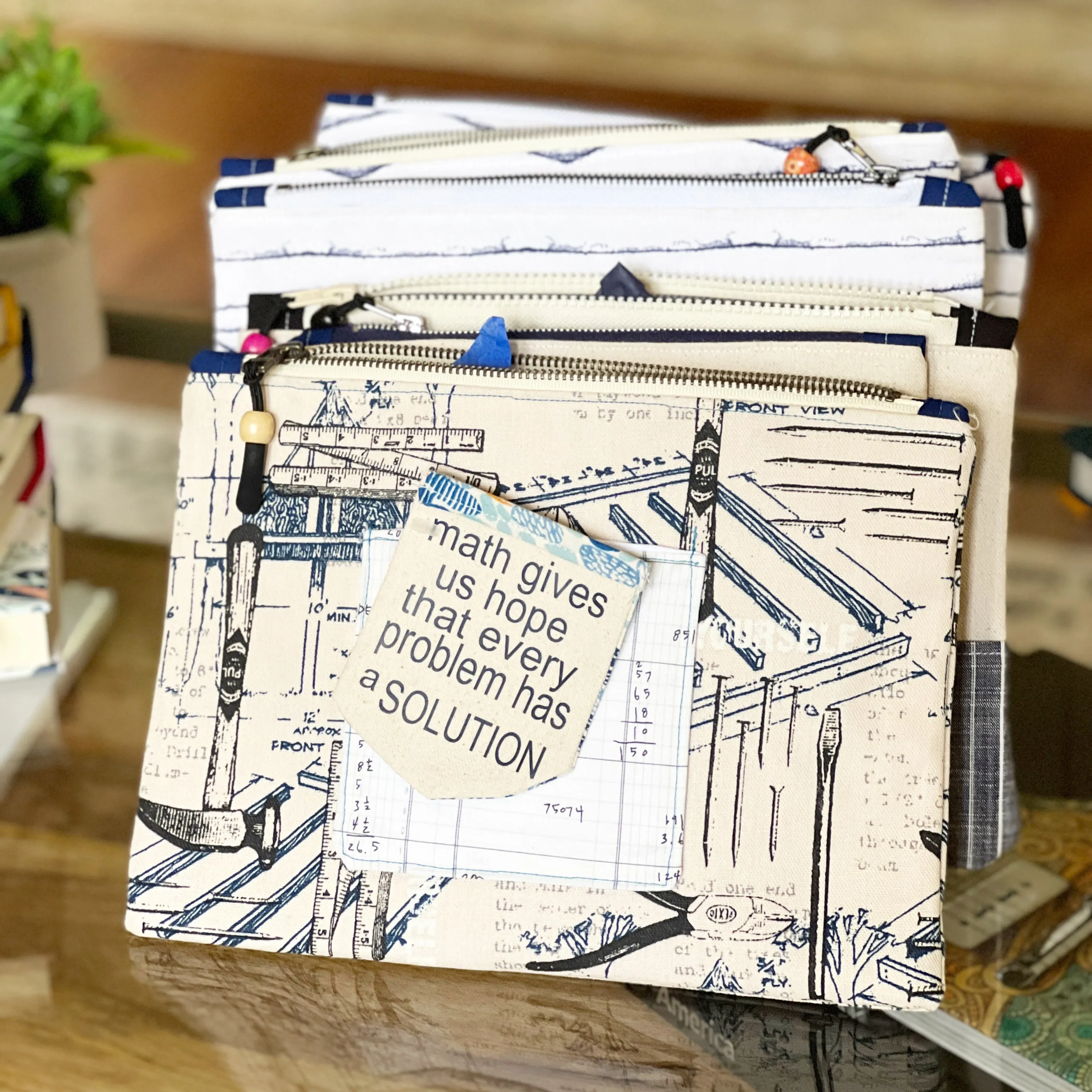 get mathy - canvas zip bag
