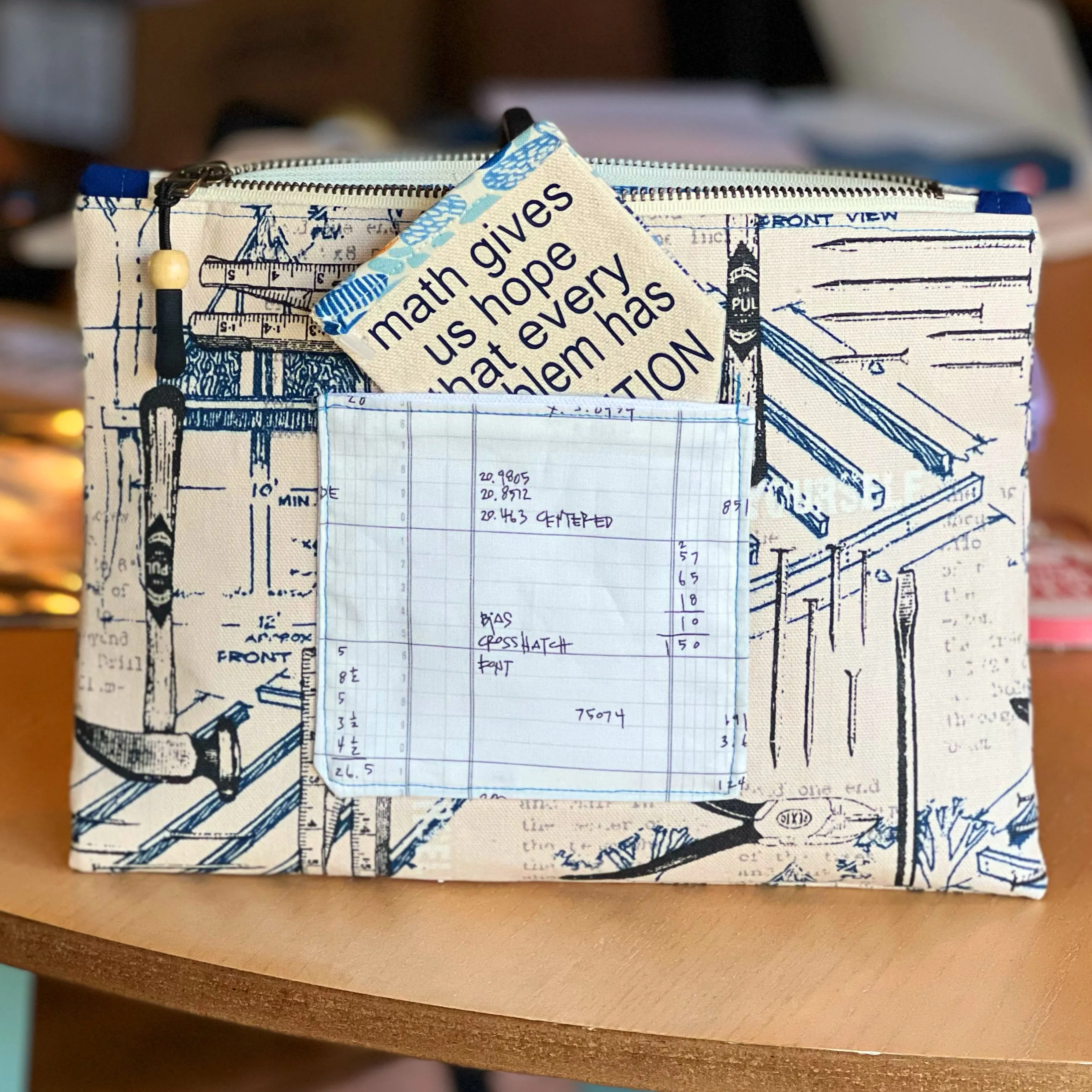 get mathy - canvas zip bag