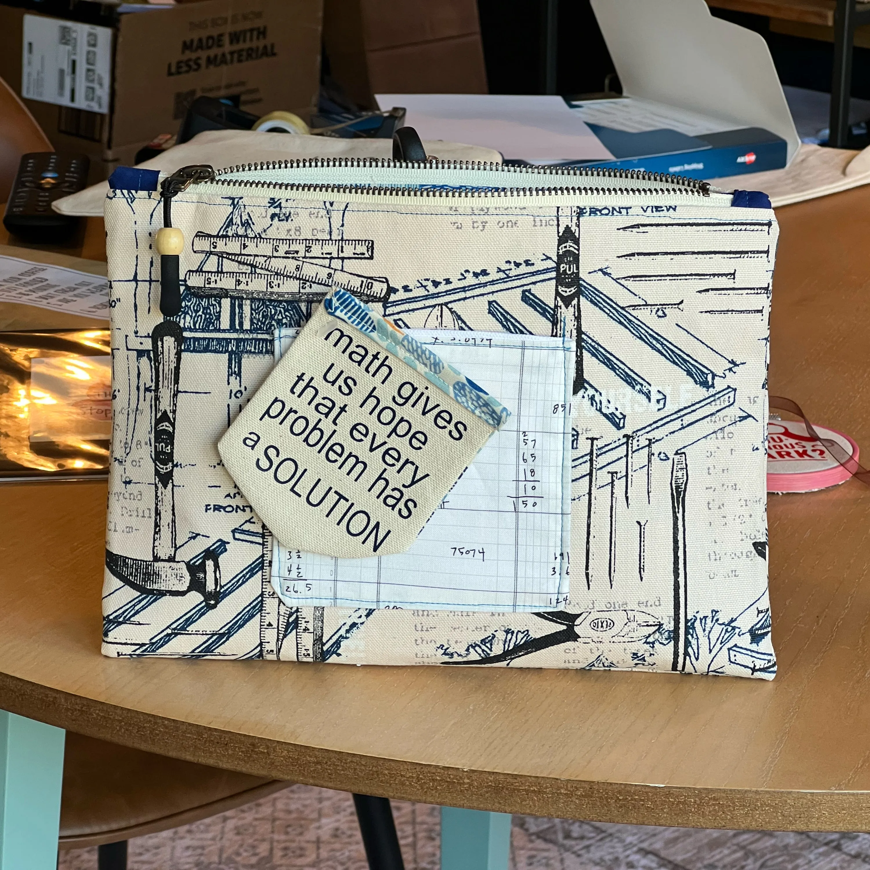 get mathy - canvas zip bag