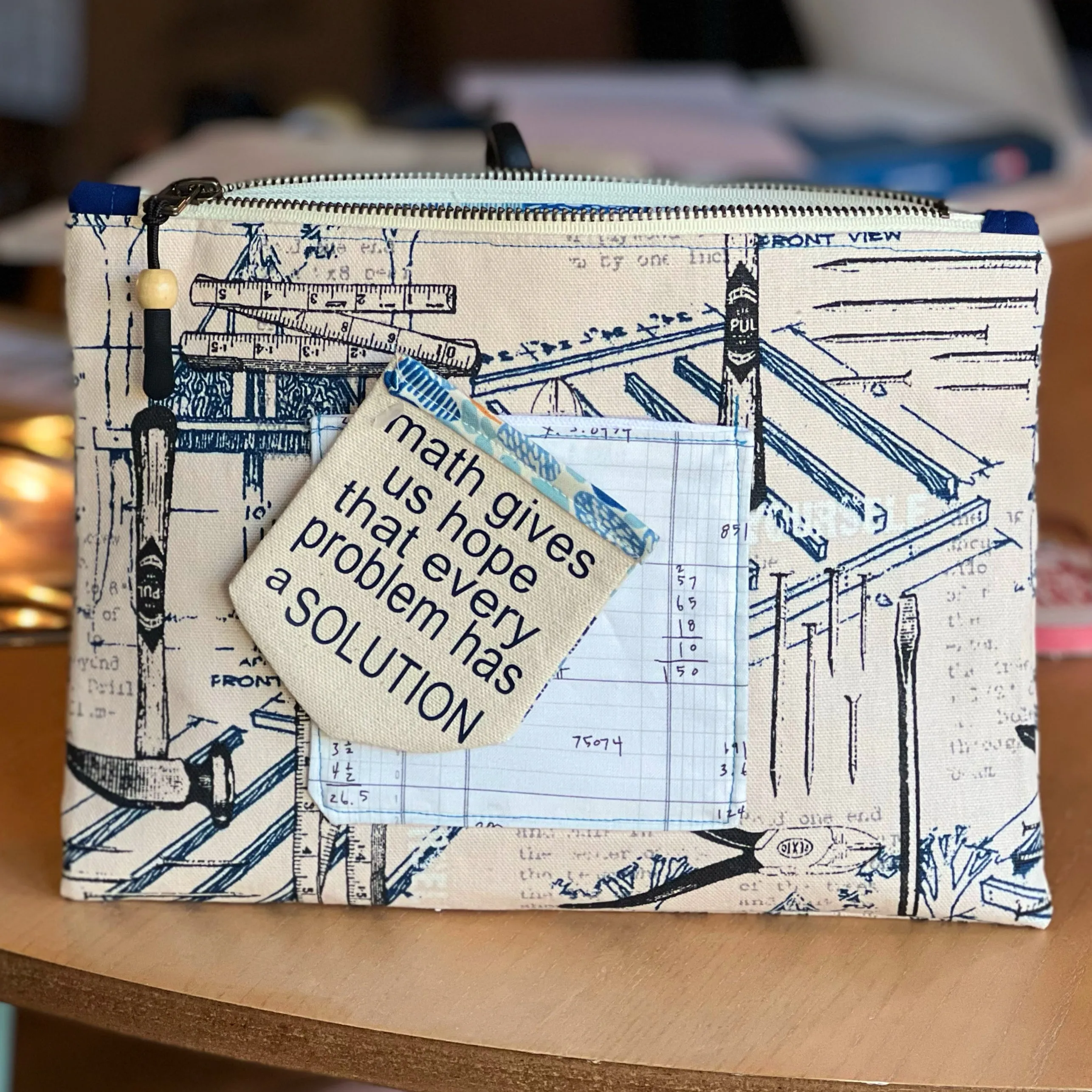 get mathy - canvas zip bag