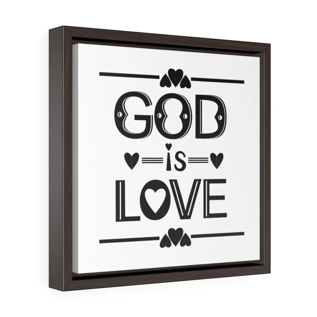God Is Love Black | Framed Gallery Canvas