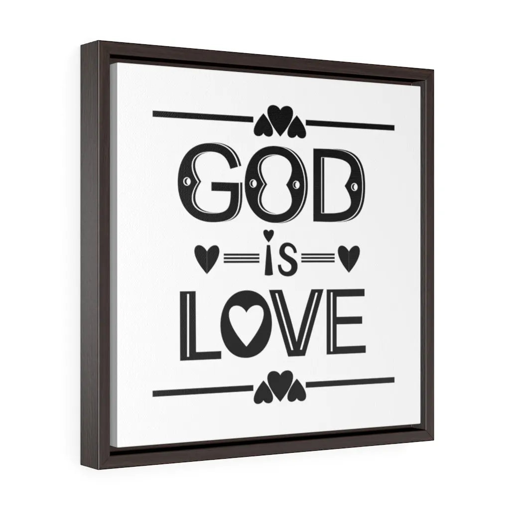 God Is Love Black | Framed Gallery Canvas
