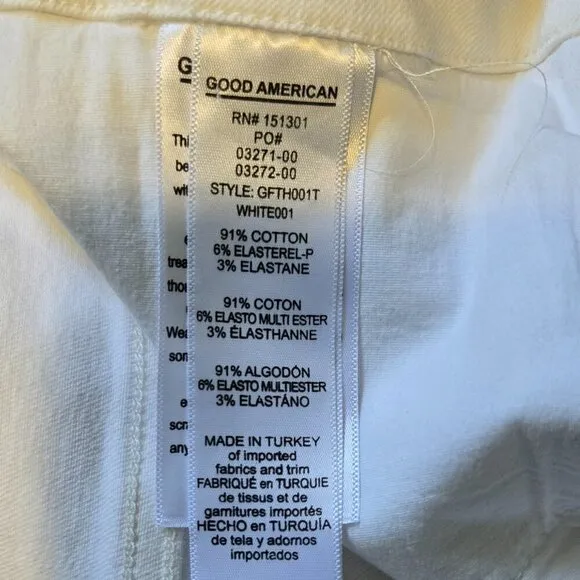 Good American Good Flare Jeans White Size 18 NWOT 70s 90s Retro Boho Stretch