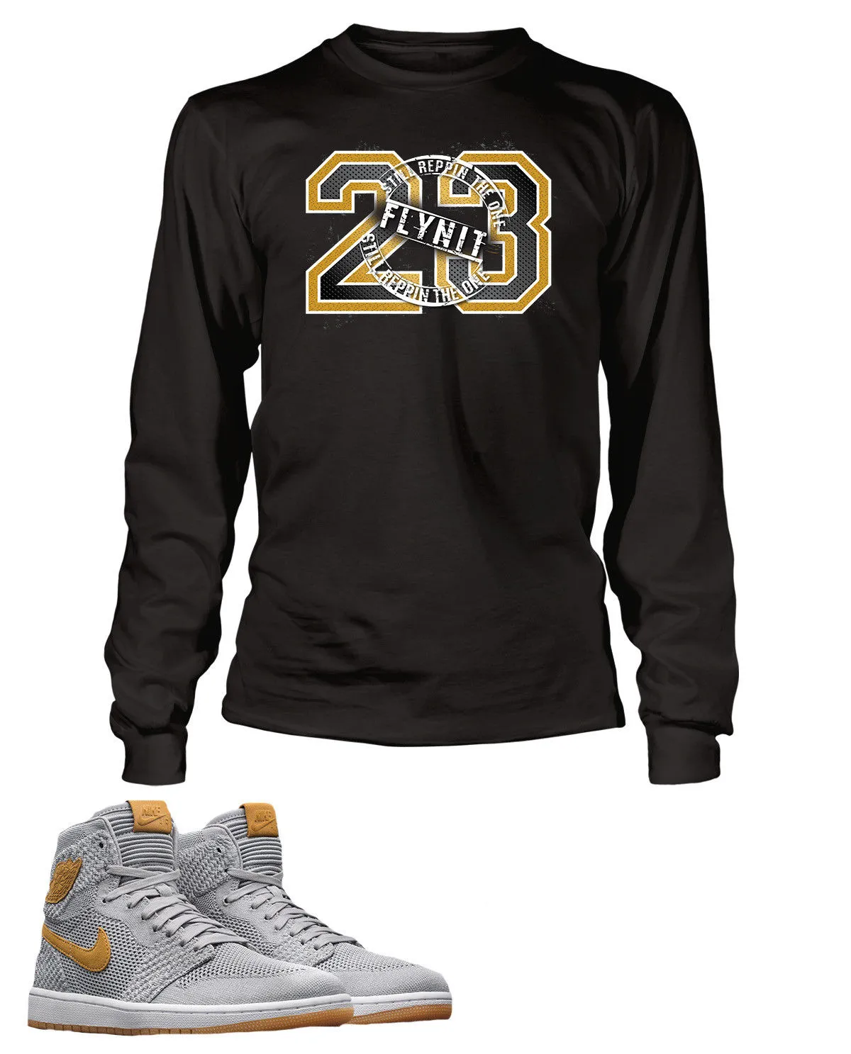 Graphic 23 T Shirt to Match Retro Air Jordan 1 Flynit Shoe