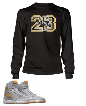 Graphic 23 T Shirt to Match Retro Air Jordan 1 Flynit Shoe