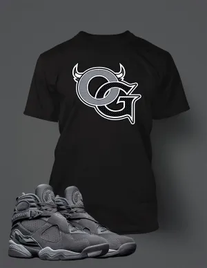 Graphic OG T Shirt to Match Retro Air Jordan 8 Cool Grey Shoe