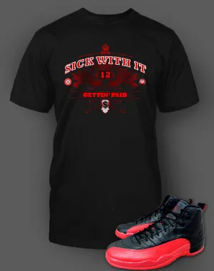Graphic T Shirt To Match Retro Air Jordan 12 Flu Game Shoe