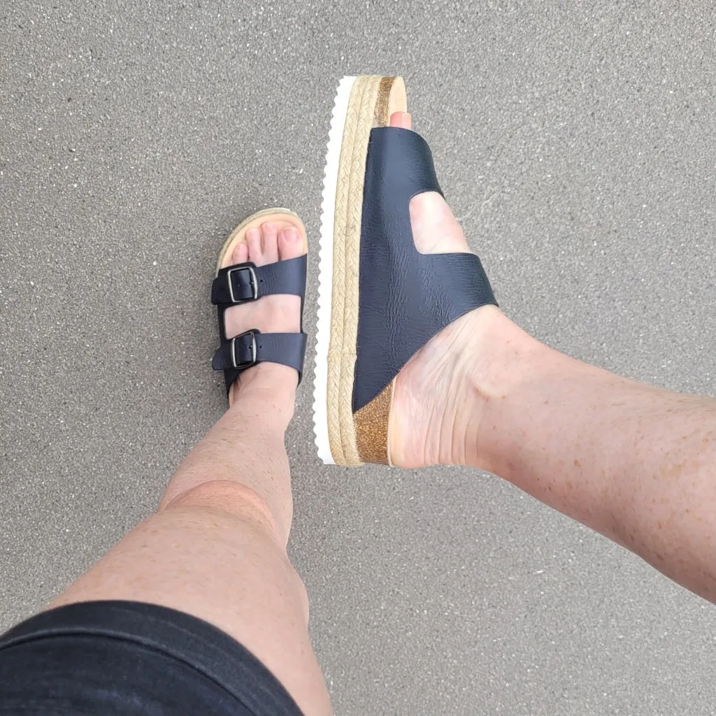 Greco Black Platform | Arch Support Sandals