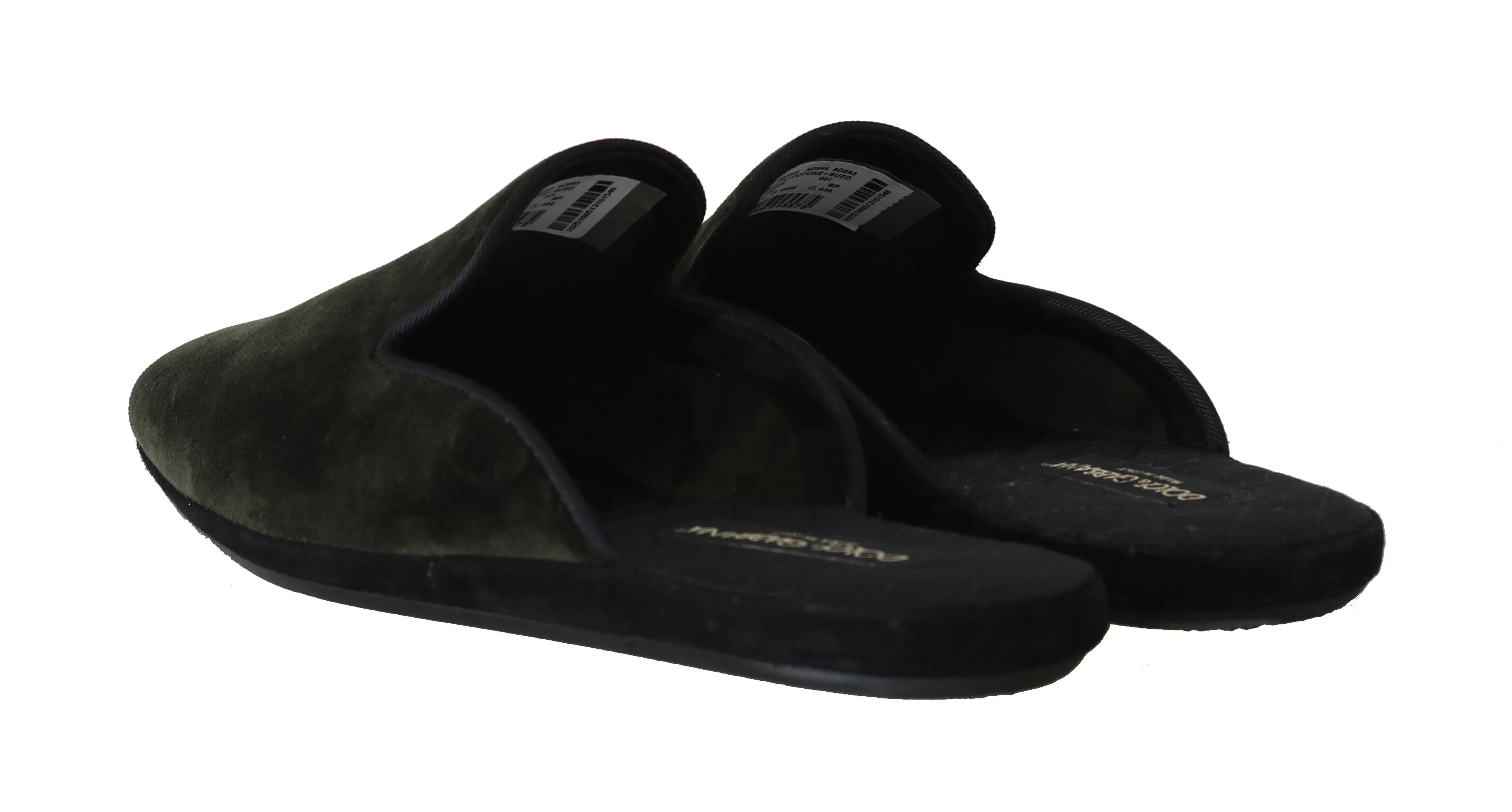 Green Velvet Suede Slides Slippers