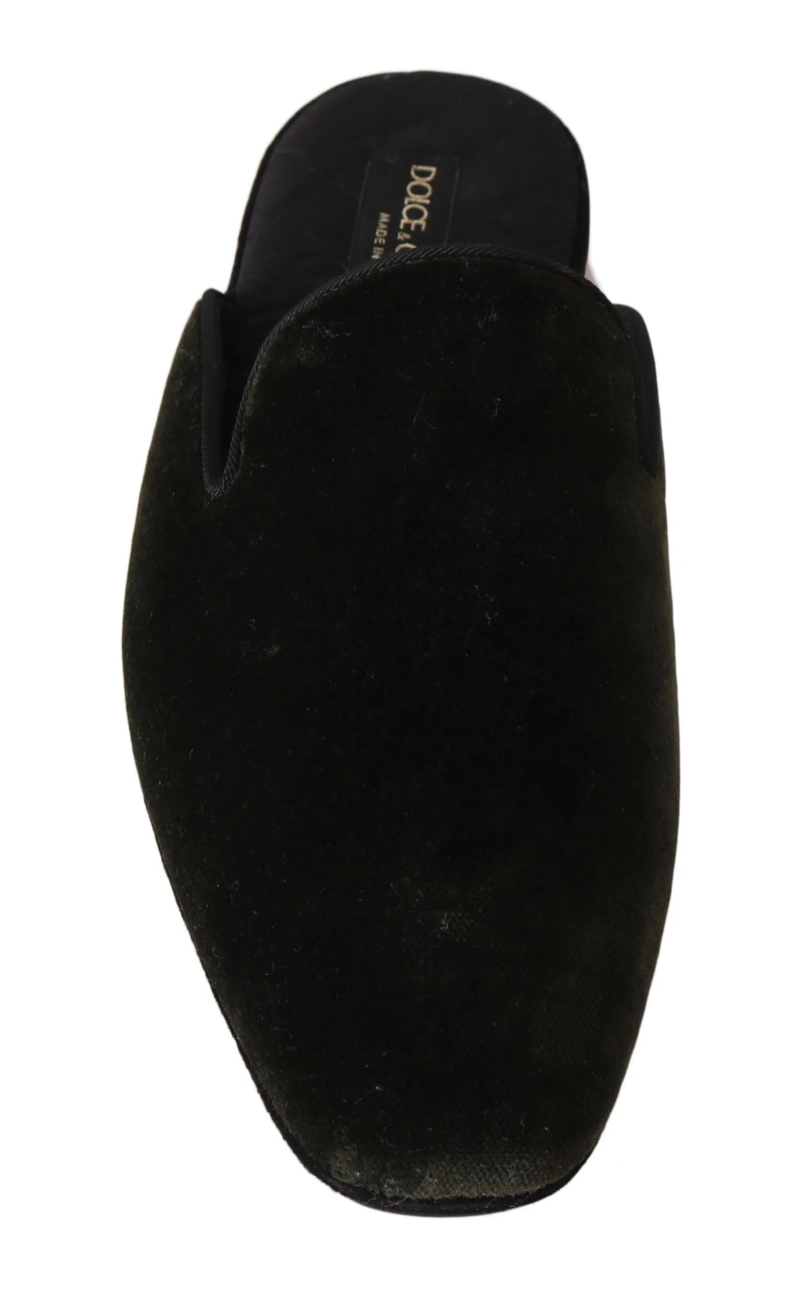 Green Velvet Suede Slides Slippers