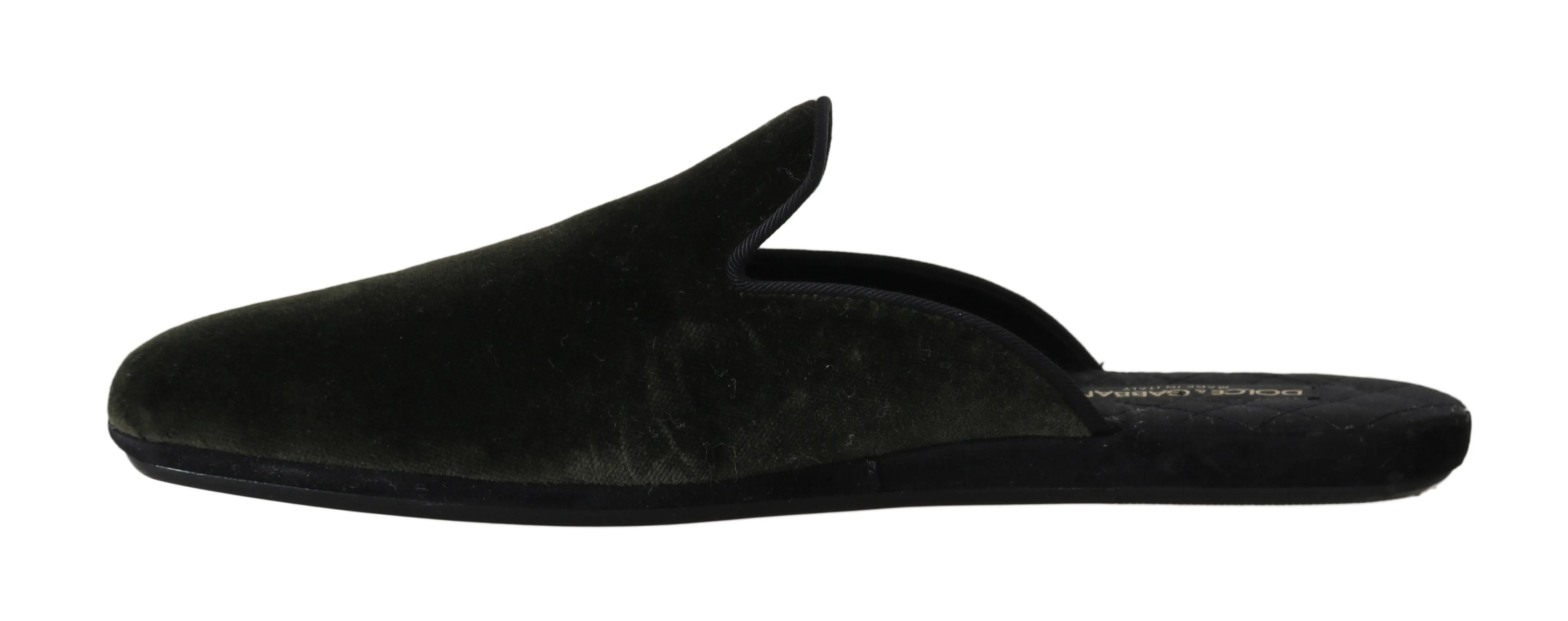 Green Velvet Suede Slides Slippers