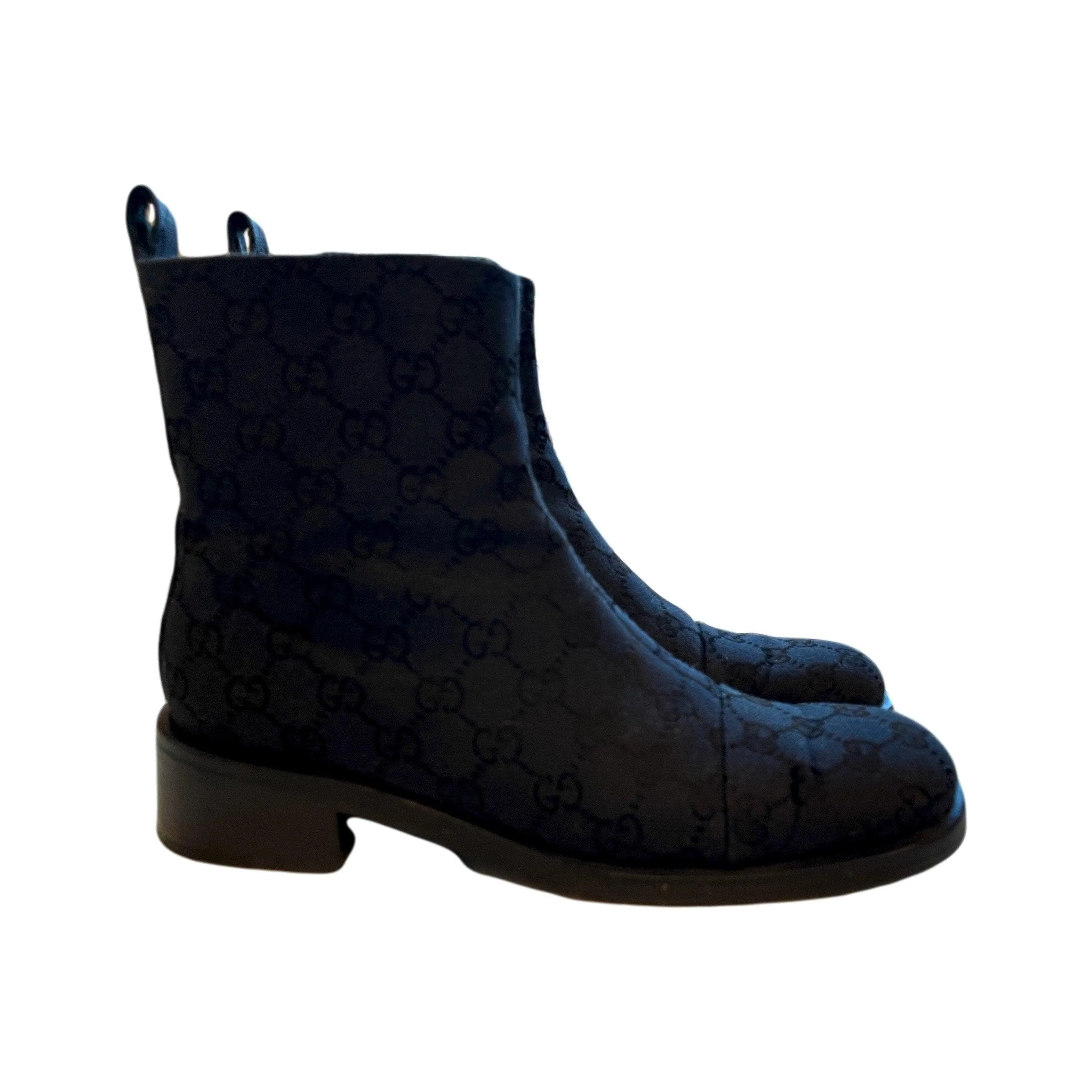 Gucci Black Monogram Boots