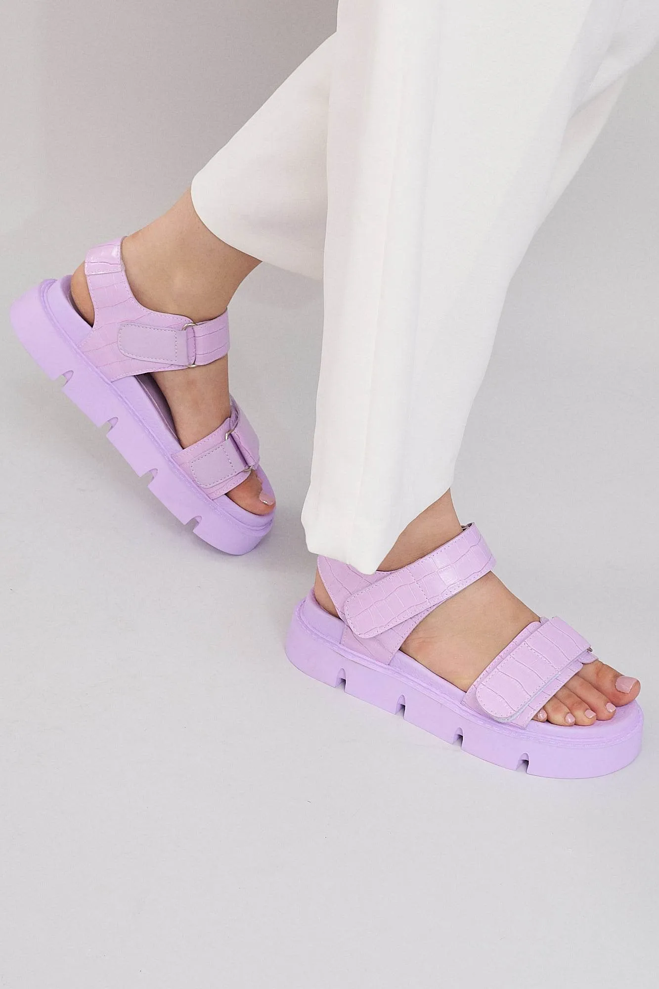 Haarlem Chunky Platform Sandals - Purple