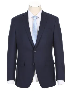 Half Canvas Stretch Wool Dress Suit Regular Fit 2 Piece in Navy