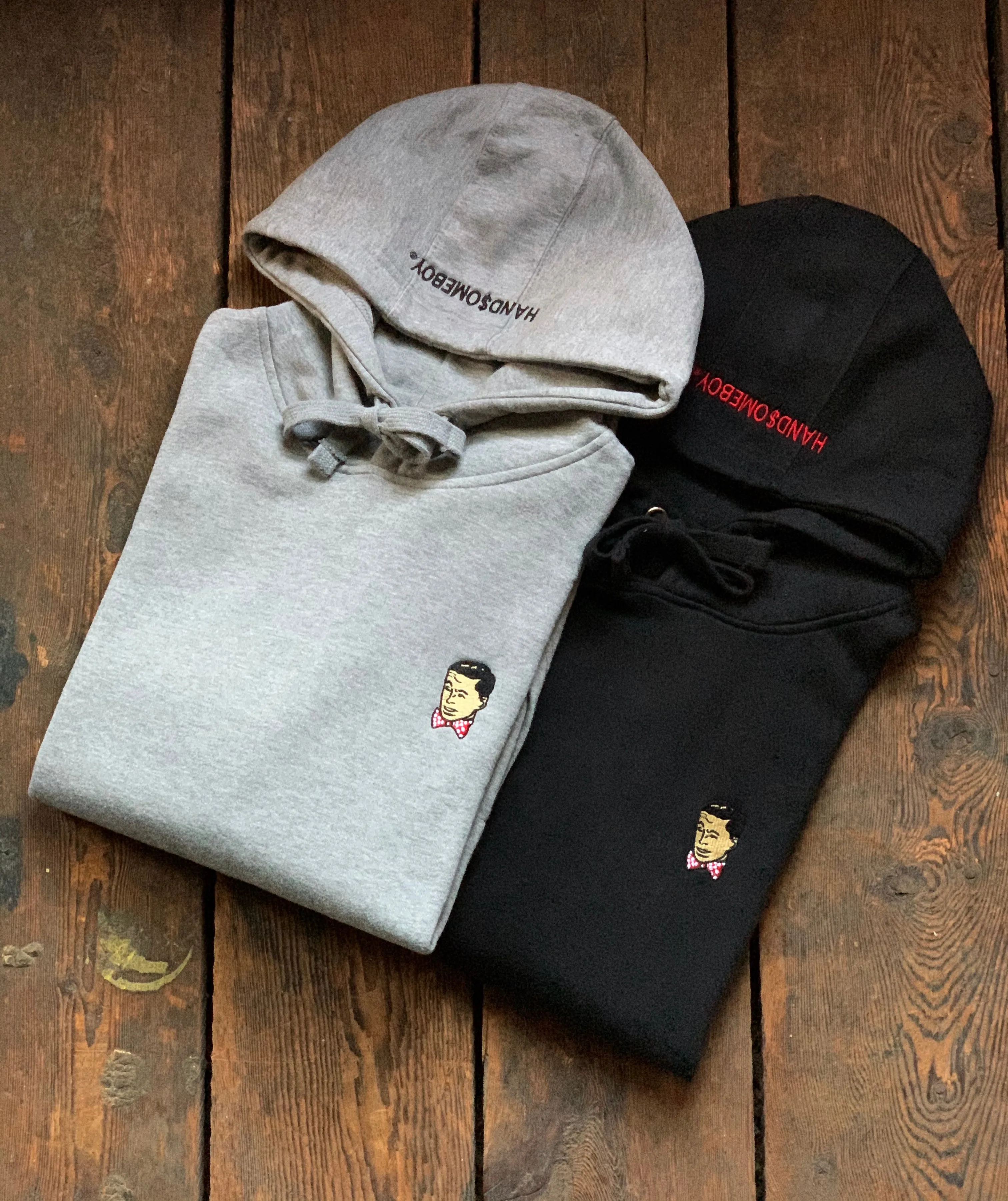 HANDSOMEBOY® MASON VARSITY HOODY - BLACK