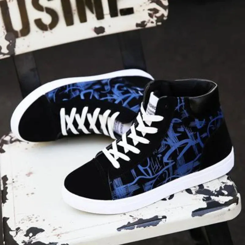 High Top Canvas Shoes - Fashion Platform Sneakers for Men, Casual Vulcanized Shoes for Spring and Winter, Student Tenis Masculino