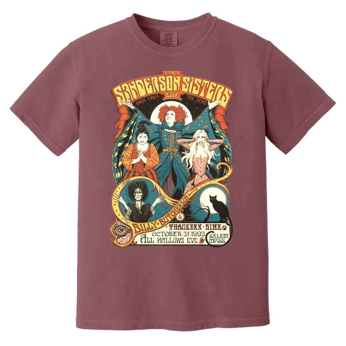 Hocus Pocus Bad Witches Comfort Colors T-Shirt – Retro Witchy Style for Halloween Fans!