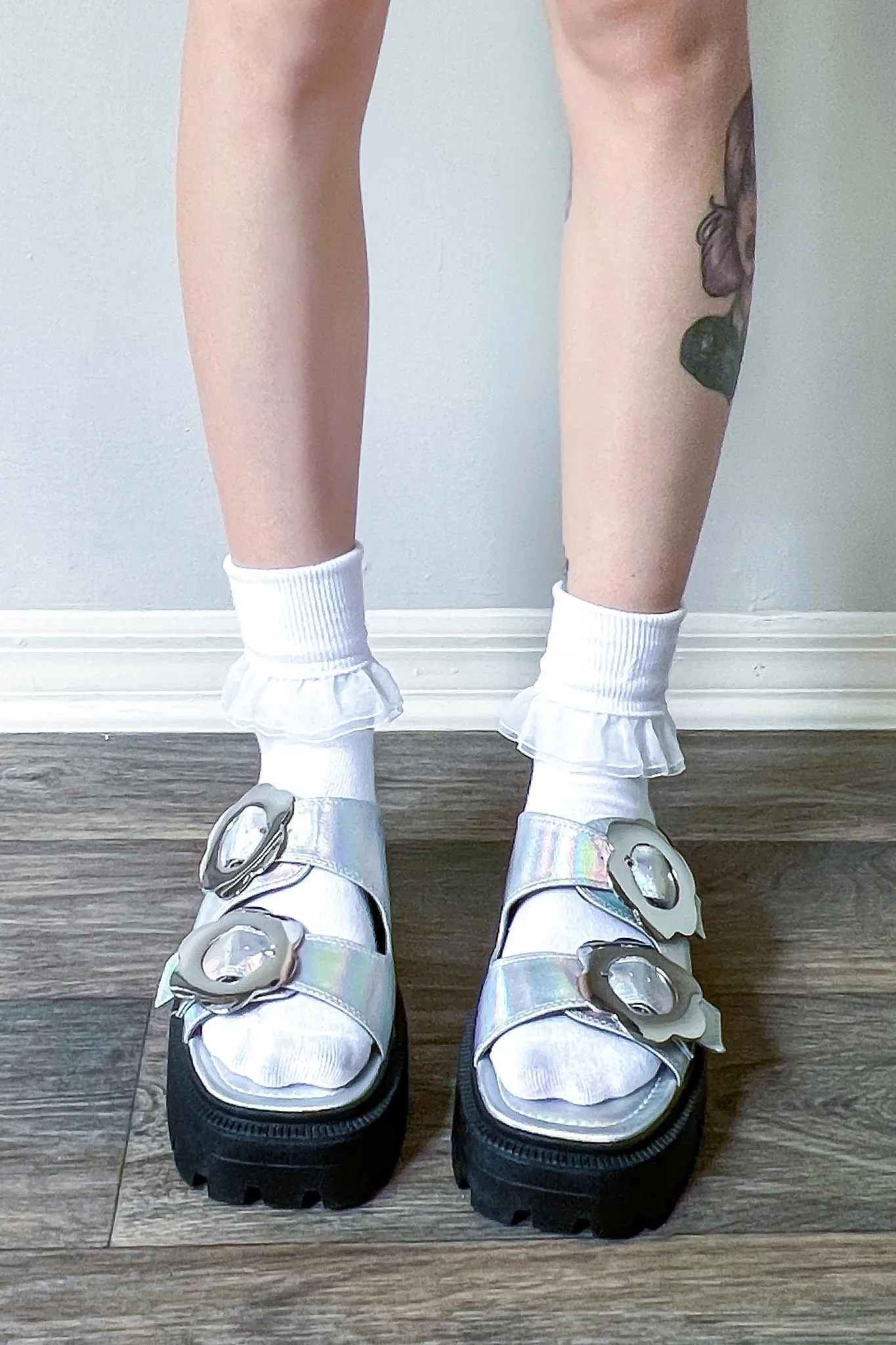 Holo Flower Power Chunky Sandals