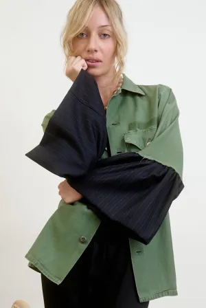 HOOPER | suiting stripe ruffle cuff
