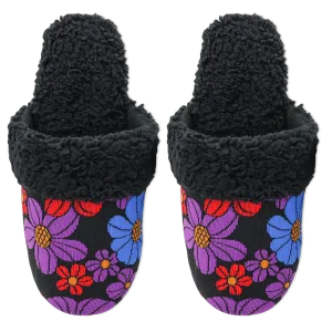 HOTSOX Women's Sherpa Non-Skid Retro Floral Slipper