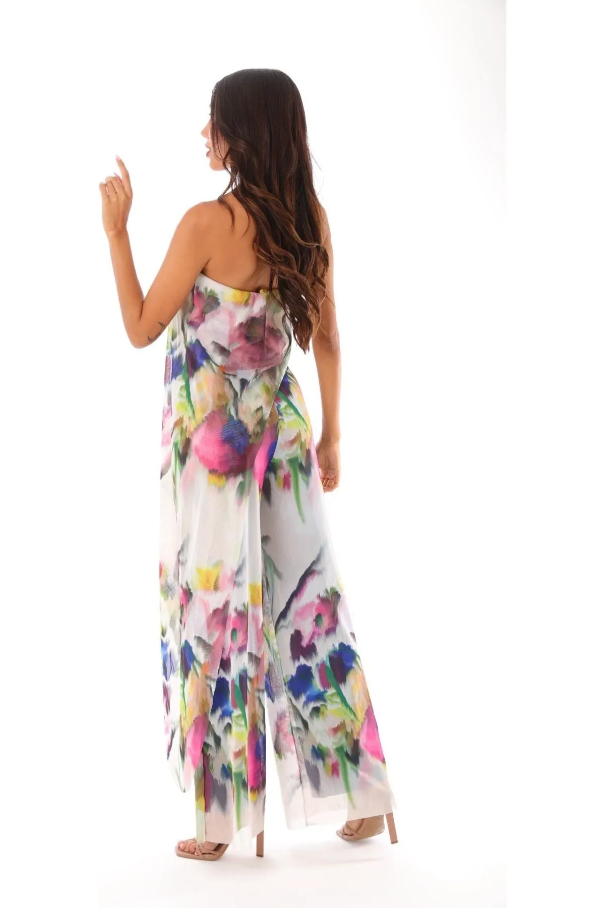 IRIS Strapless Jumpsuit With Overlay