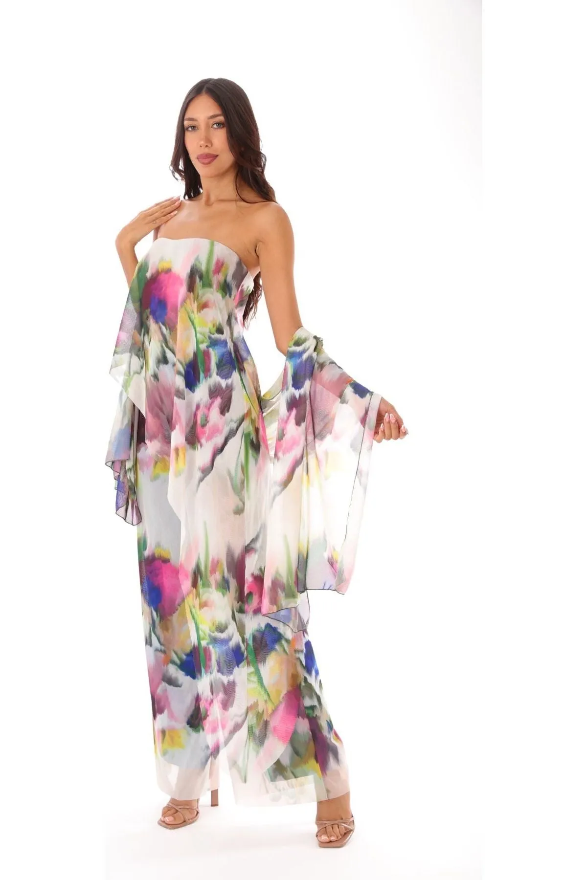 IRIS Strapless Jumpsuit With Overlay