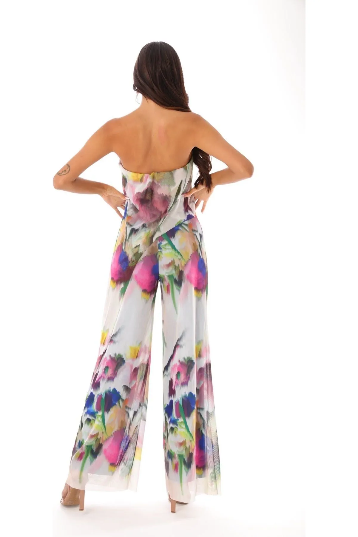 IRIS Strapless Jumpsuit With Overlay