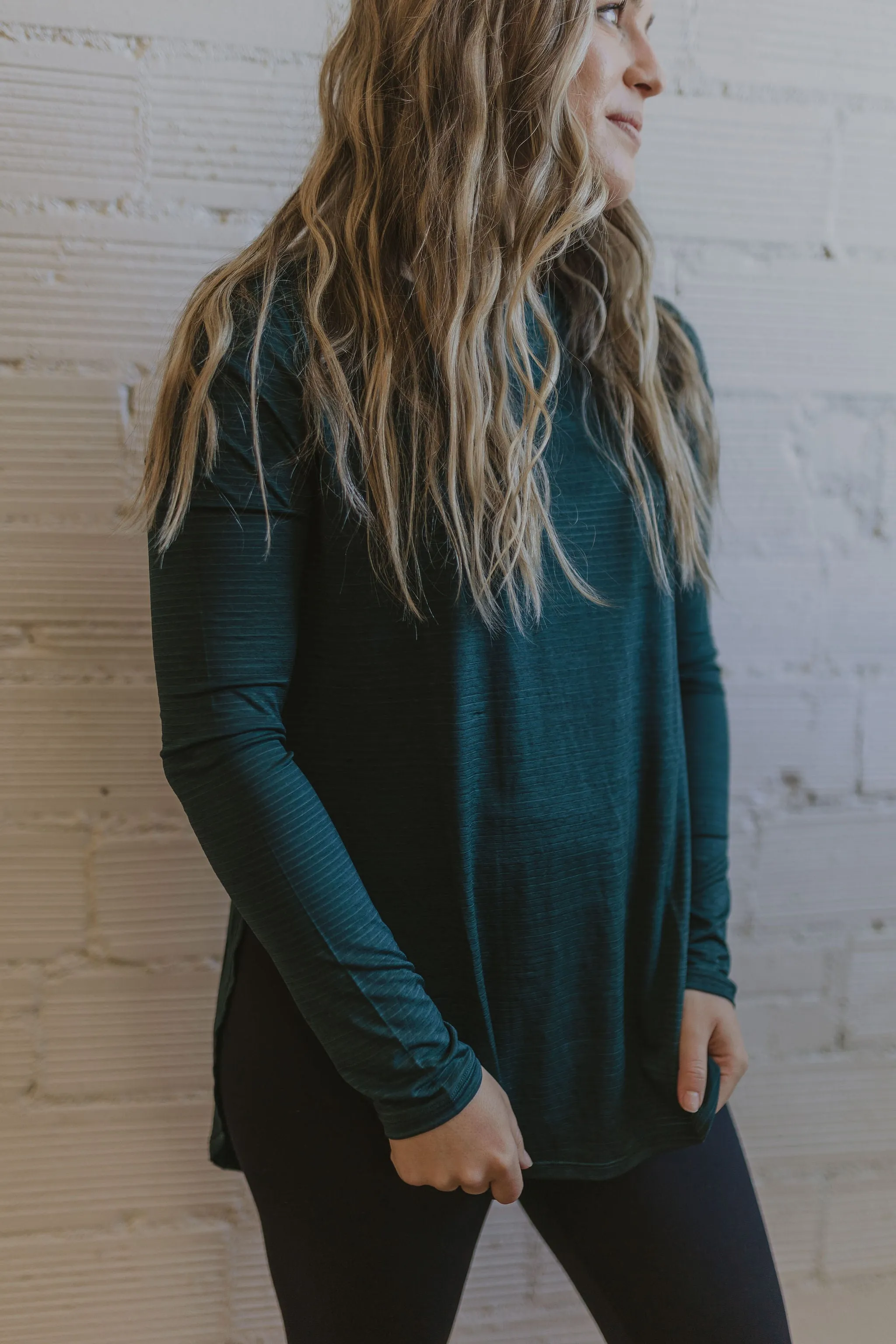 ISABELLA RIBBED MESH LONG SLEEVE