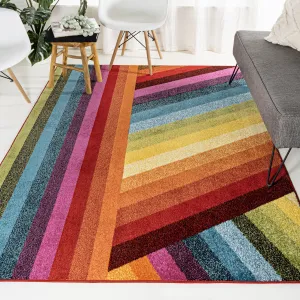 JONATHAN Y DZC102A-4 Retro Contemporary Stripe Area Rug