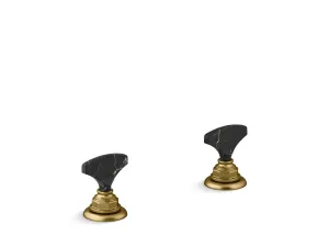 KOHLER K-98068-6NRO Artifacts Nero Marquina T-handle bathroom sink faucet handles