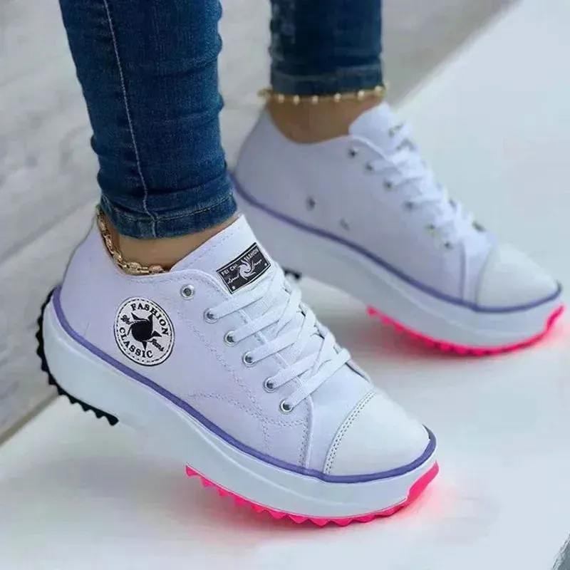 Ladies Breathable Flat Canvas Shoes