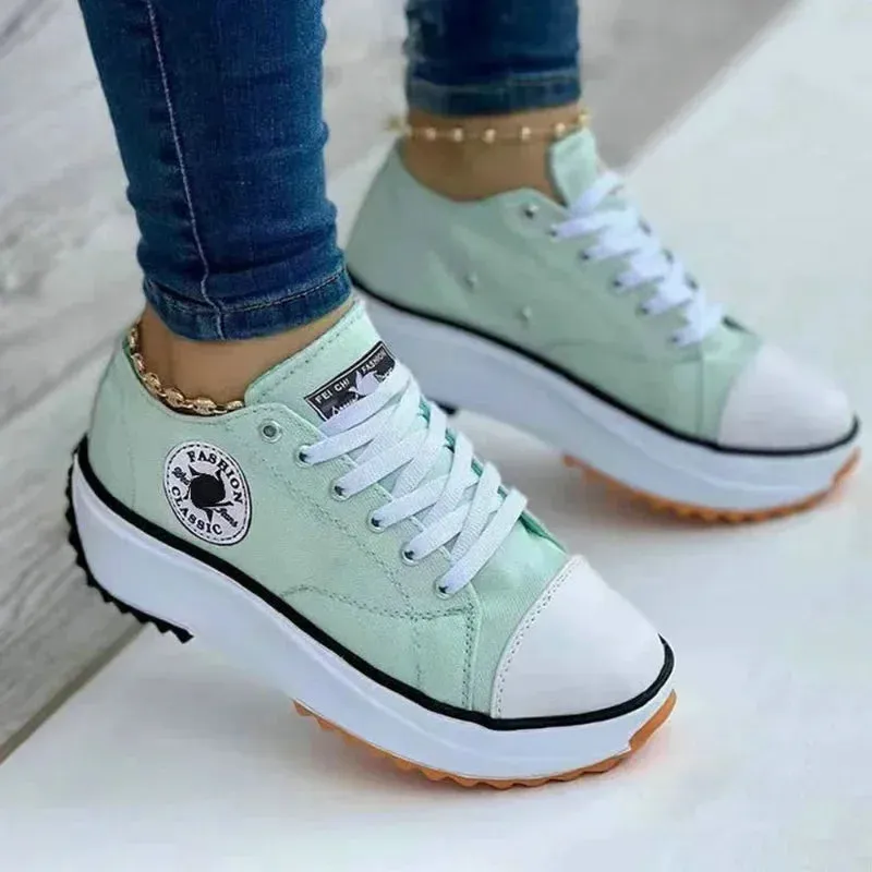Ladies Breathable Flat Canvas Shoes