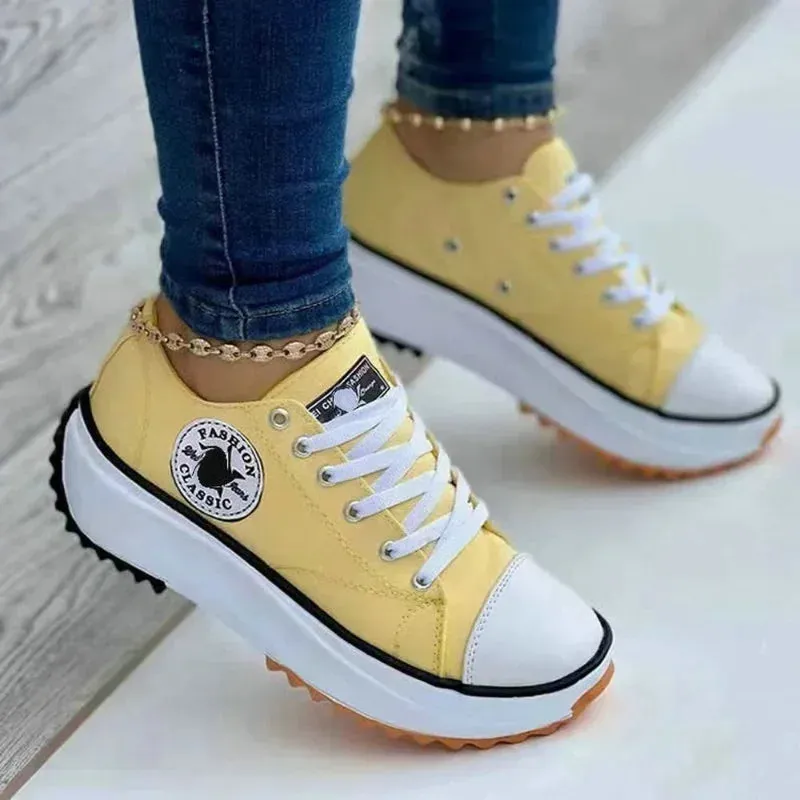 Ladies Breathable Flat Canvas Shoes