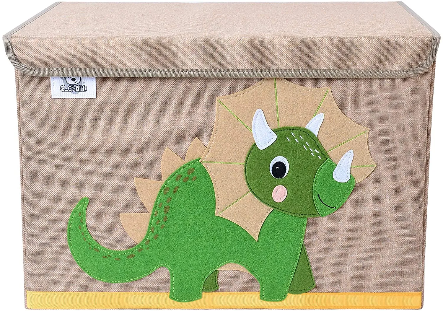 Large Collapsible Montessori Kids Toy Box with Flip Lid | Sturdy Canvas | 10 Animal Designs | 3D Applique