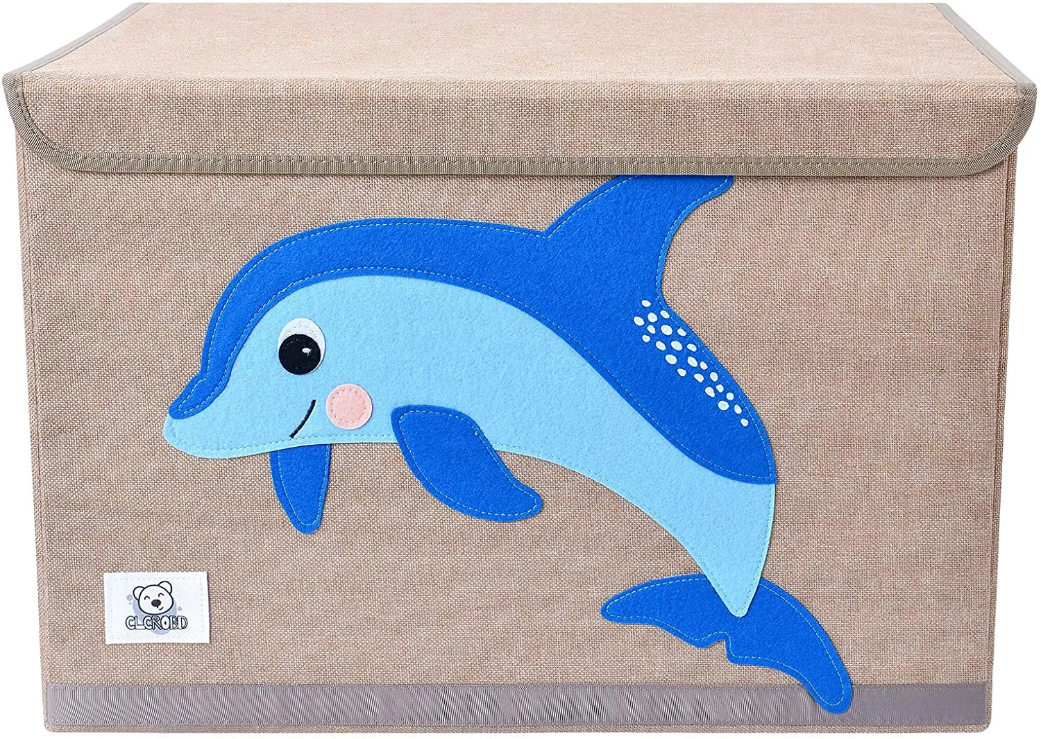Large Collapsible Montessori Kids Toy Box with Flip Lid | Sturdy Canvas | 10 Animal Designs | 3D Applique