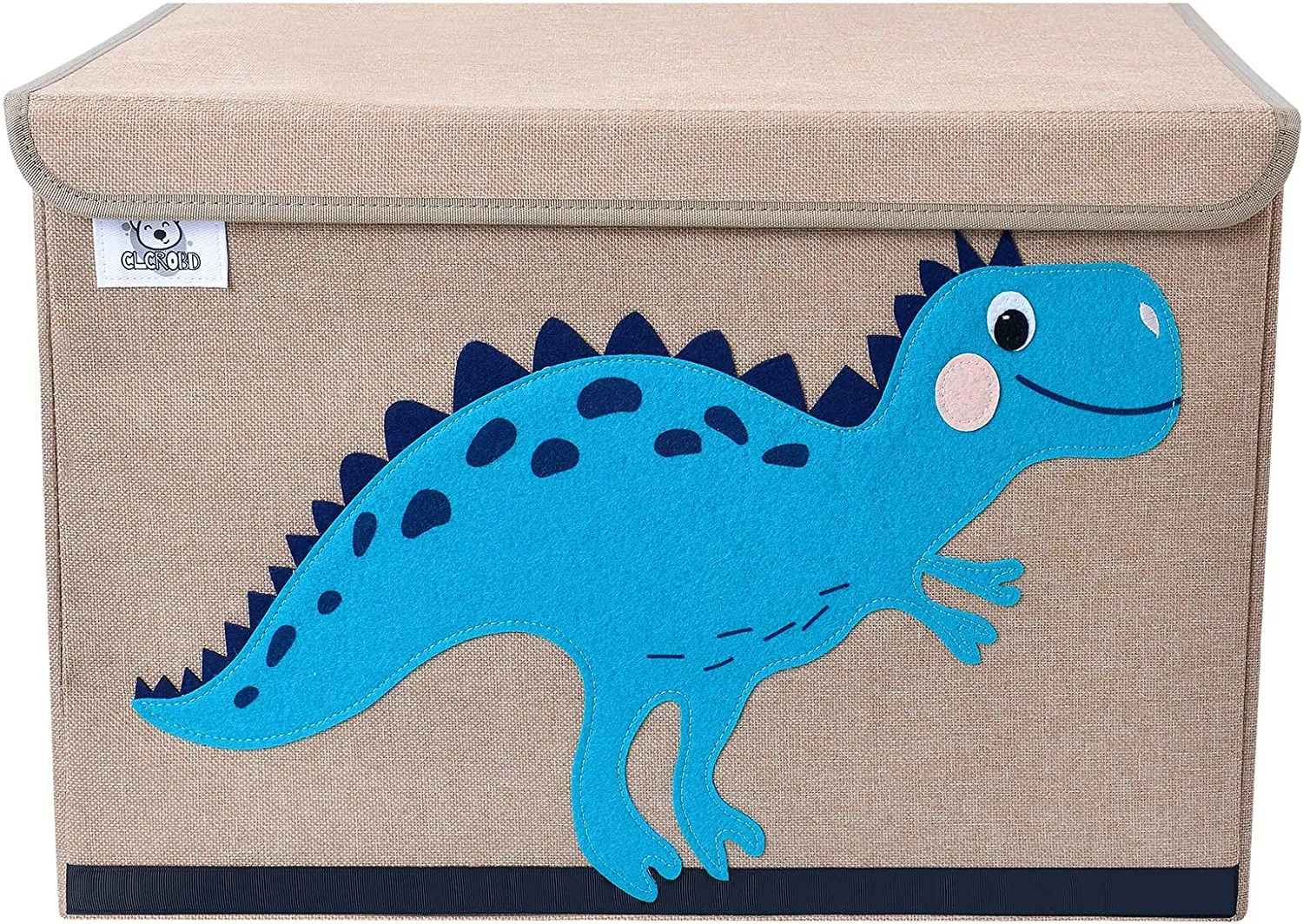 Large Collapsible Montessori Kids Toy Box with Flip Lid | Sturdy Canvas | 10 Animal Designs | 3D Applique