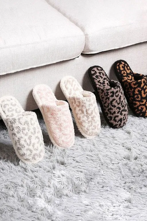 Leopard Print Soft Home Indoor Floor Slippers/Choose Color