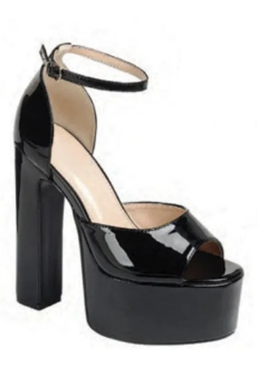 LETICIA PATENT PLATFORM SANDAL 9-10
