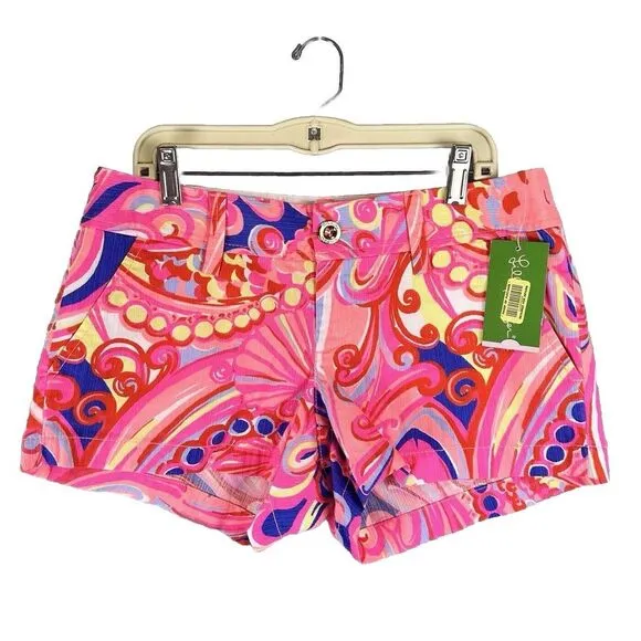 Lilly Pulitzer Callahan Shorts‎ Size 0 Reef Retreat Basic Multi Casual Beach NEW